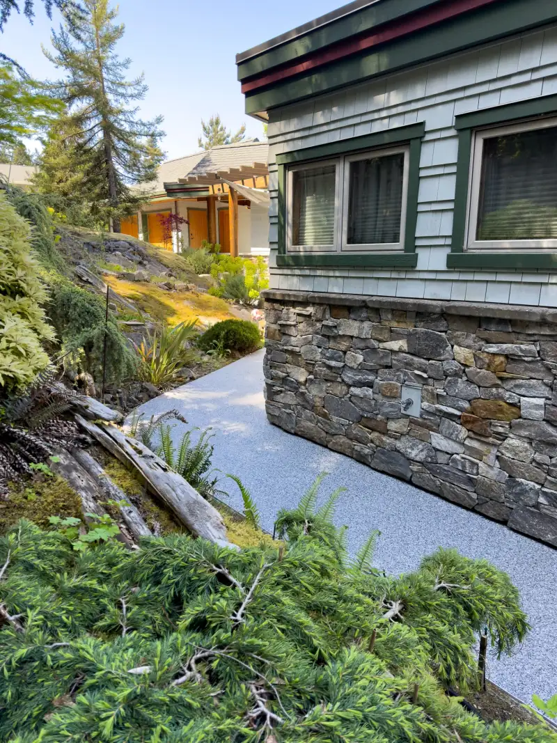 Resin-bound path along the side of a house